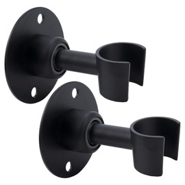 T Tulead 2.28"×2.64" Stainless Steel Shower Head Holder Shower Wand Holder Handheld Shower Head Bracket Holder Black, 2PCS with Screws