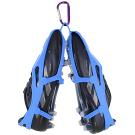 BOVAI Shoe Holster for Backpack With Clip Elastic Silicone Cleats Holder For Sports Footwear (Blue, S/M)