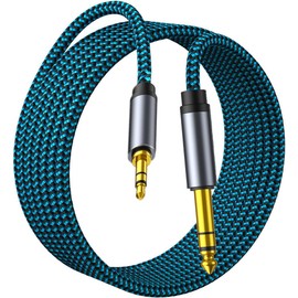 3.5mm to 6.35mm TRS Stereo Audio Cable 6.6ft 1/8 to 1/4 Stereo Cable 6.35mm 1/4" Male to 3.5mm 1/8" Male Bidirectional Cable for Guitar, Piano, Amplifiers, Home Theater Devices