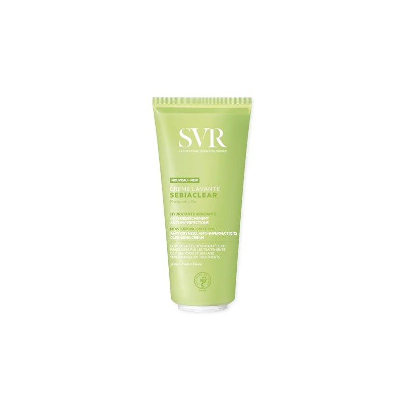 SVR Sebiaclear Creme Lavante, Crema Limpiadora para Piel Grasa y/o