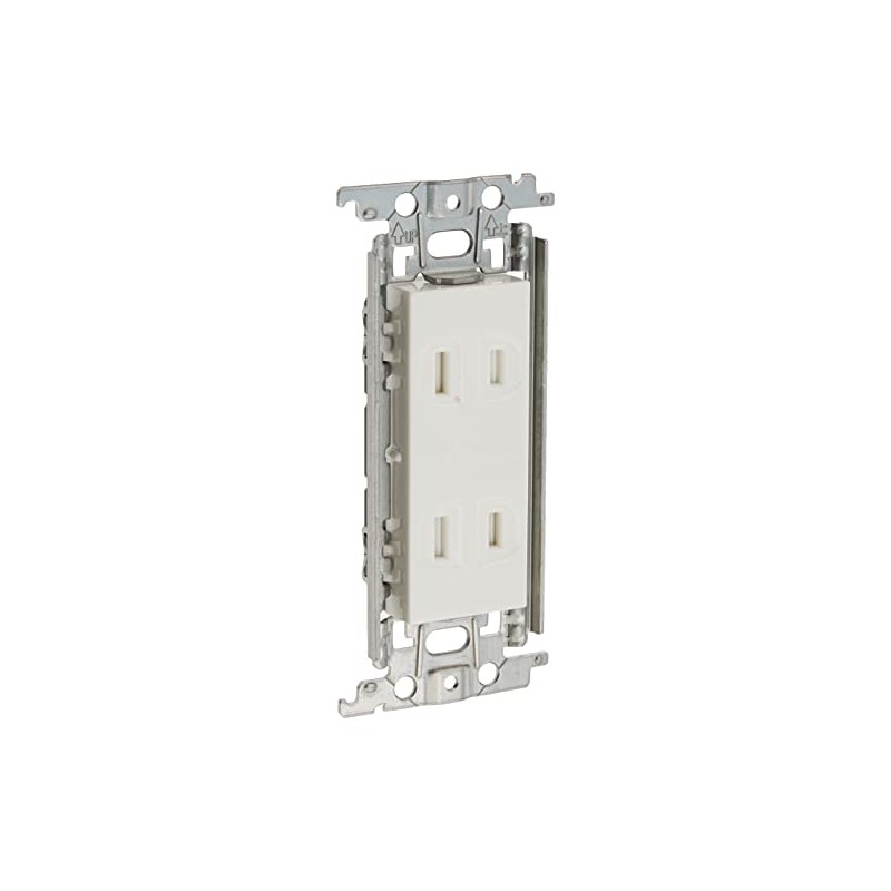 Panasonic WTF135239W Double Outlet with Embedded Door, Metal Frame, White