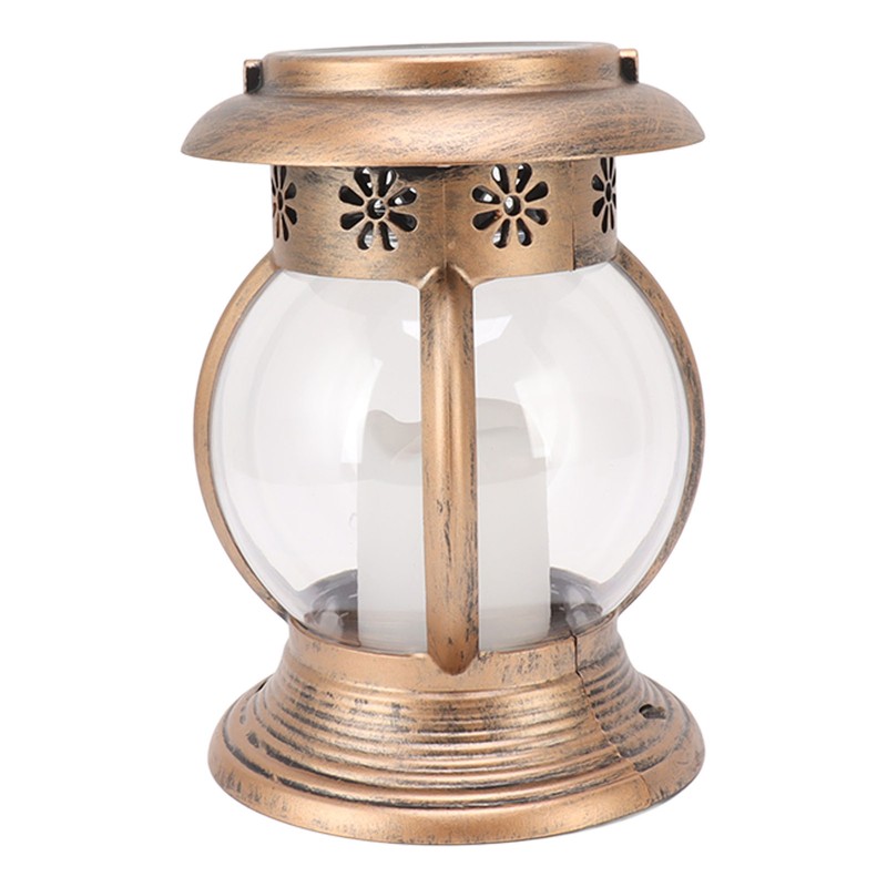 Brass Color Courtyard Solar Powered Hanging Lantern Light IP44 Waterproof