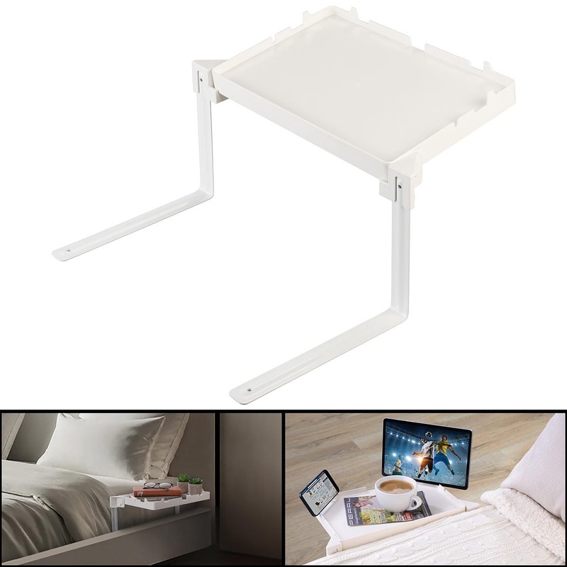 Carlo Milano Bedside Tray: Set of 2 Folding Bed Shelves,