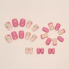 IMSOHOT Short Square Pink French Tip Fake Nails Cute lemon