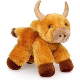 Jolitee 8" Fluffy Cary Cow Stuffed Animals Cow Soft Cuddly Cow Plush Stuffed Cow Plushie Bull Stuffed Animal Brown Small