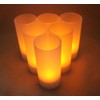 6pc Amber Rechargeable LED Tea Light Candles Set with Votives