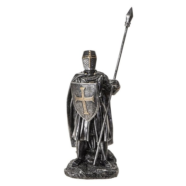 Pacific Giftware Medieval Knight Figurine with Spear and Shield Detailed