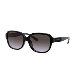 Coach HC8298U Universal Fit Sunglasses, Black/Dark Grey Gradient, 57 mm