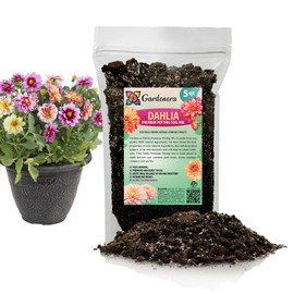 Gardenera Premium Dahlia Potting Soil Mix - Ideal for Growing Vibrant and Healthy Dahlias - 5 Quart
