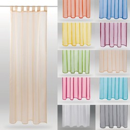 Bestlivings Transparent Decorative Curtain 140 x 245 cm Curtain with Loops Voile Home Accessory Available in Many Colours