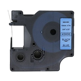 BROVACS 1 Pack Black on Blue Label Tape Compatible for DYMO D1 45806 19mm 3/4" OPA2306