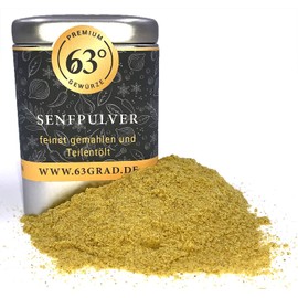 63 Grad - Mustard Powder - Mustard Flour 100% Natural from Mustard Seeds, Mustard Seeds Gently Dried and Ground Naturally Without Additives (80 g)