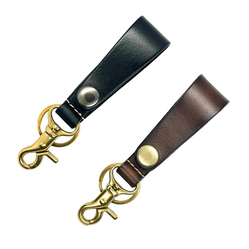 Belfore, Genuine Brass Strap, Made in Japan, Cowhide Leather, Black,
