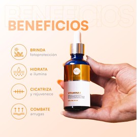 MIST JEWEL - HYDRA - Suero vitamina C + Acido hialuronico + VIt E facial + Rosa mosqueta hidratante y protector piel Serum con Efecto reparador y protector anti manchas cutis 50ml