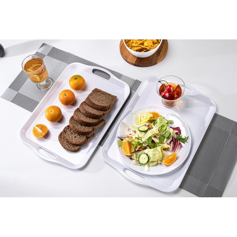 ZAINCA Large Melamine Serving Tray with Handles, 16.75 x 11.5