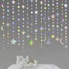 Iridescent Party Decorations Holographic Star Moon Circle Dot Garland Hanging