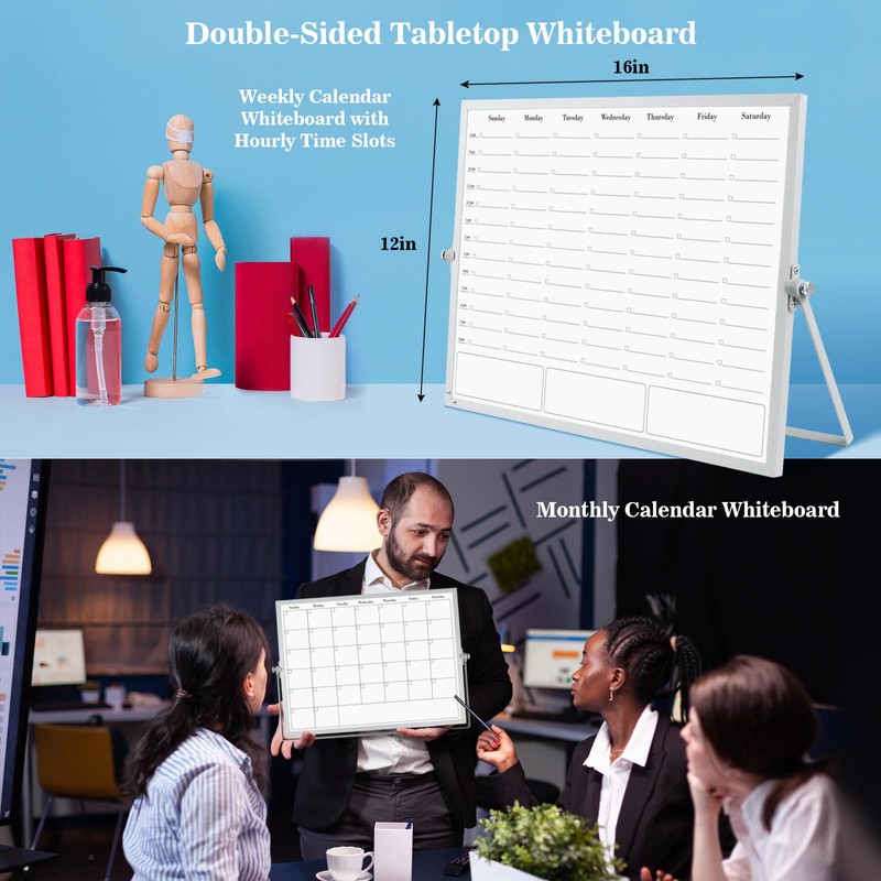 ONAVIA White Board Dry Erase Calendar Planner, Weekly Monthly Magnetic