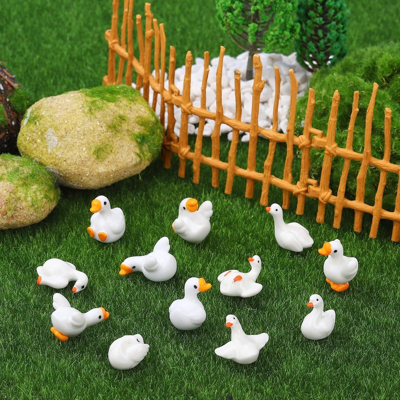 GGSTDDUP 48Pcs Mini Resin Gooses Figurines 12 Styles Small Resin