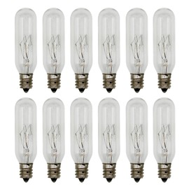 Creative Hobbies 25W T6 Incandescent Tubular Bulbs, 120V, E12 Candelabra Base, Clear Glass, Warm White for Chandeliers, Signs & Display Cases