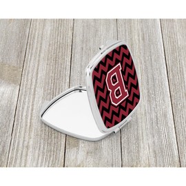Caroline's Treasures Letter B Chevron Garnet and Black Compact Travel Mirrors, Multicolor