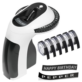 Foreverup Embossing Device, Labelling Device, Embossing Device, 3D Embossing Device E975, Labelling Device with 6 Rolls of Embossing Device Labels, Label Embossing Device for Home, Crafts and Hobby
