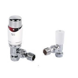 Drayton TRV 15mm Angled, White and Chrome