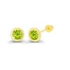 Solid 14K Yellow Gold 4mm Round Natural Green Peridot August