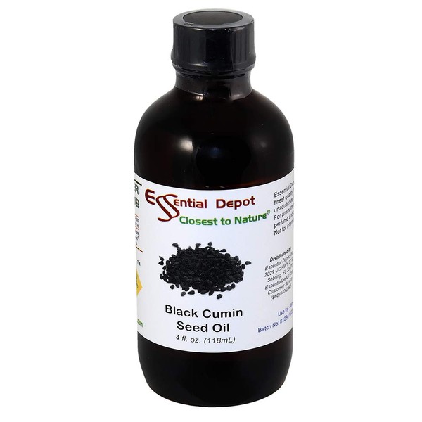 Black Cumin Seed Oil - 4 oz - GC/MS Tested - Supplied in 4 oz. Amber Glass Bottle with Black Phenolic Cone Lined and Safety Sealed Cap