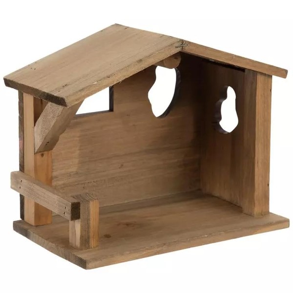 Wood Nativity Stable - Small 8.6 Inches