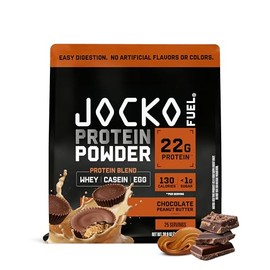 Jocko Fuel Proteína de suero de leche Mlk en polvo, 22 g, mezcla de frutos del monje, baja en azúcar - Recuperación y crecimiento muscular. El envase 