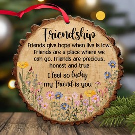 Mondily Thank You Ornament, Best Friend Christmas Tree Decoration 2024 - Friendship Gifts for Friends Group, Female, Women, Besties, Soul Sisters