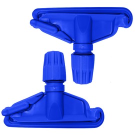 Kentucky Mop Head Clip Colour Coded, Pack of 2 Plastic Kentucky Mop Clip for Secured Attachment Between Mop Heads Replacement and Kentucky Mop Handle (Blue)
