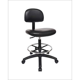 CHAIR MASTER - Medium Bench Height Task Chair for Labs, Exam Rooms, Doctor and Dentist Offices. Easy to Clean! 19.5"-27.5" Seat Ht. (Medium Bench Height, Black)