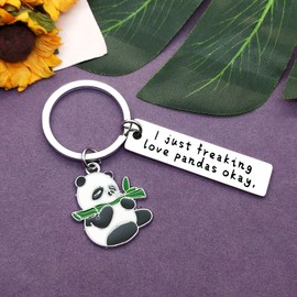Vadaka Funny Panda Charm Keychain Panda Lovers Jewelry Gifts Animal Lovers Gift Pandas Keyring for Friends Girls Christmas Graduation Birthday Gift