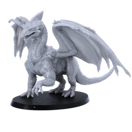 Forged Terrain Adult White Dragon Miniature | 28mm-32mm Scale | Tabletop RPG & Wargaming | D&D, Pathfinder, Fantasy Miniature