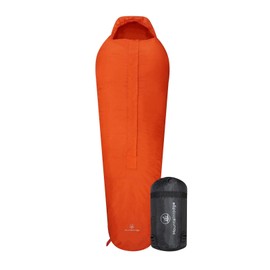 Mountainlodge Camping Sleeping Bag for Warm Weather Seasons with Compression Sack - Protable,Lightweight and Waterproof Sleeping Bag for Camping,Hiking and Backpacking (Orange)