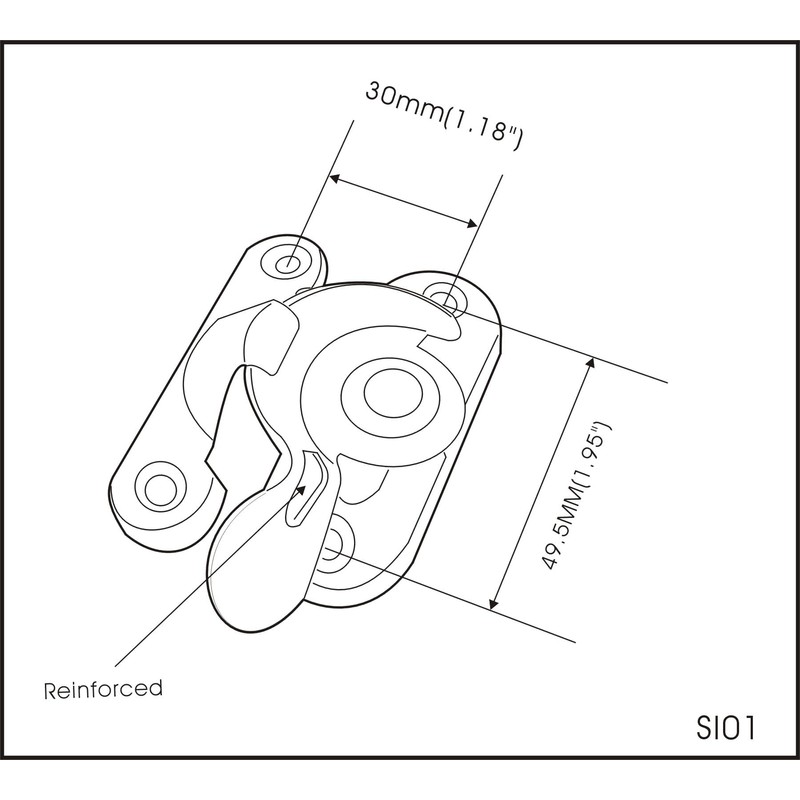 QCAA Steel Window Sash Lock, CTC 2", Matte Black, 12