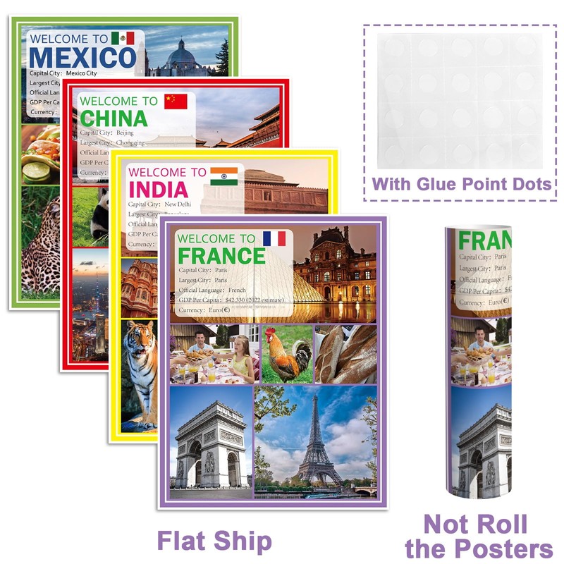 12 Pcs Cultures Around The World Posters Multicultural and Diversity