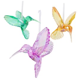 Cabilock 1set Crystal Bird Pendant Birds of Hanging Crystals Hummingbird Ornament Hummingbirds Garden Decor Hummingbird Feeder Parts Decorative Hummingbird Parrot Hummingbird Decal 3pcs