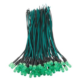 EDGELEC 50pcs 12 Volt 5mm Green LED Lights Emitting Diodes, Pre Wired 7.9 Inch DC 12V LED Light Diffused Colored Lens Small LED Lamps