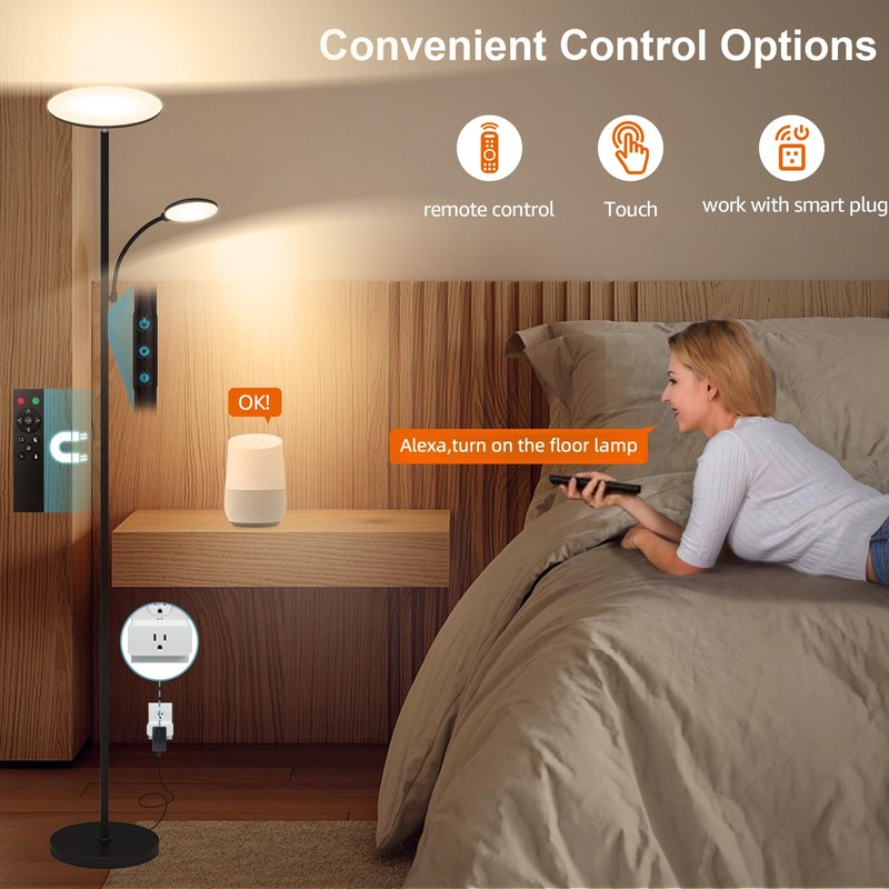 Floor Lamp, 2025 Upgraded 42W 4500LM Super Bright LED Floor