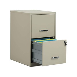 Staples 2806662 2-Drawer Vertical File Cabinet Locking Letter Putty/Beige 18-Inch D