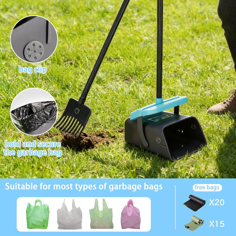 Geyecete Dog Pooper Scooper Pooper Scooper for Dogs - Long