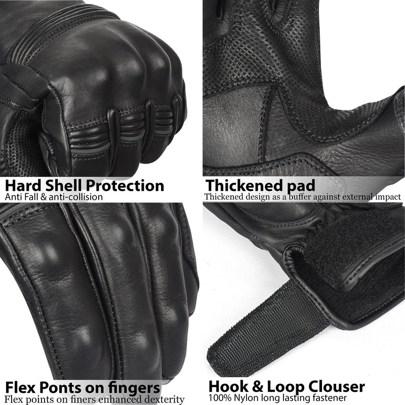 Oro Biker Motorbike Gloves Premium Leather Motorcycle Motorbike Gloves Touch