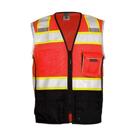 Kishigo Premium Black Series Black Bottom Class 2 Vest M Fluorescent Red (1715)