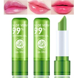 3 Labiales De Aloe Vera, Bálsamo Labial Nutritivo Y Voluminizador De Larga Duración, Hidratante, Con Brillo Labial Que Cambia De Color Con La Temperatura.
