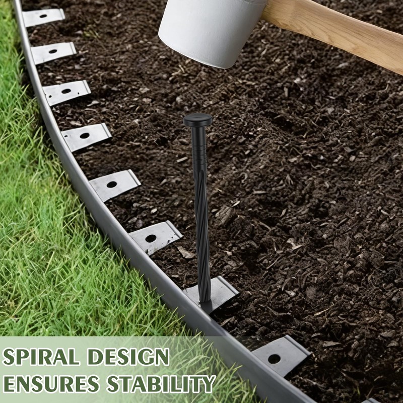 Landscape Spikes, Plastic Landscape Edging Spikes 8 Inch (100 Pack)