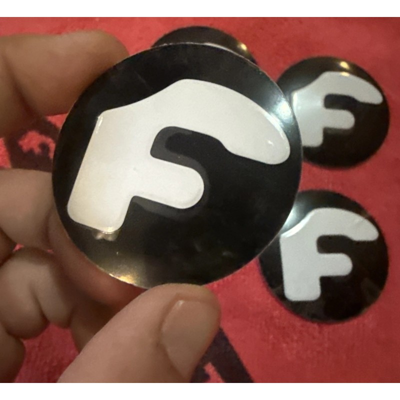 Forgiato center cap logo decal emblem sticker black with White