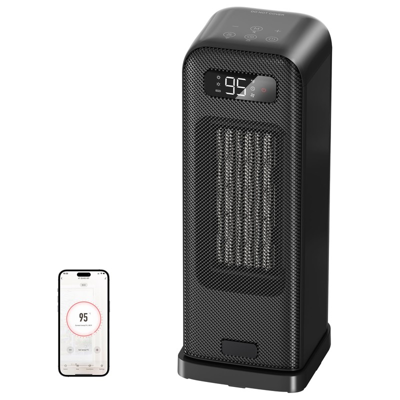 FLANUR Space Heater for Bedroom, Smart Electric Heater with WiFi