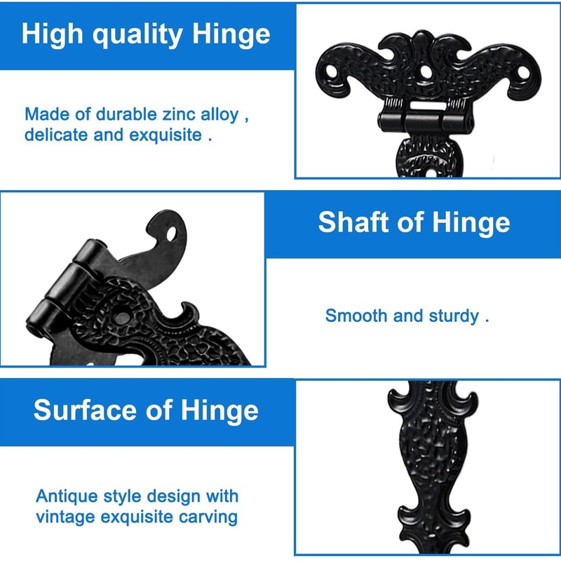 INCREWAY 4pcs Classic Decorative T Hinges, 3.2 inch Heavy Duty